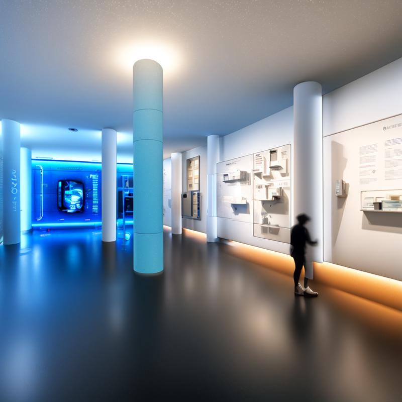 01311-1532956481-A minimalist science and technology museum, an exhibition hall, with a huge screen hanging on the wall, emitting blue light, a m.png